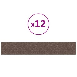Wandpaneele 12 Stk. Taupe 90x15 cm Stoff 1,62 m²