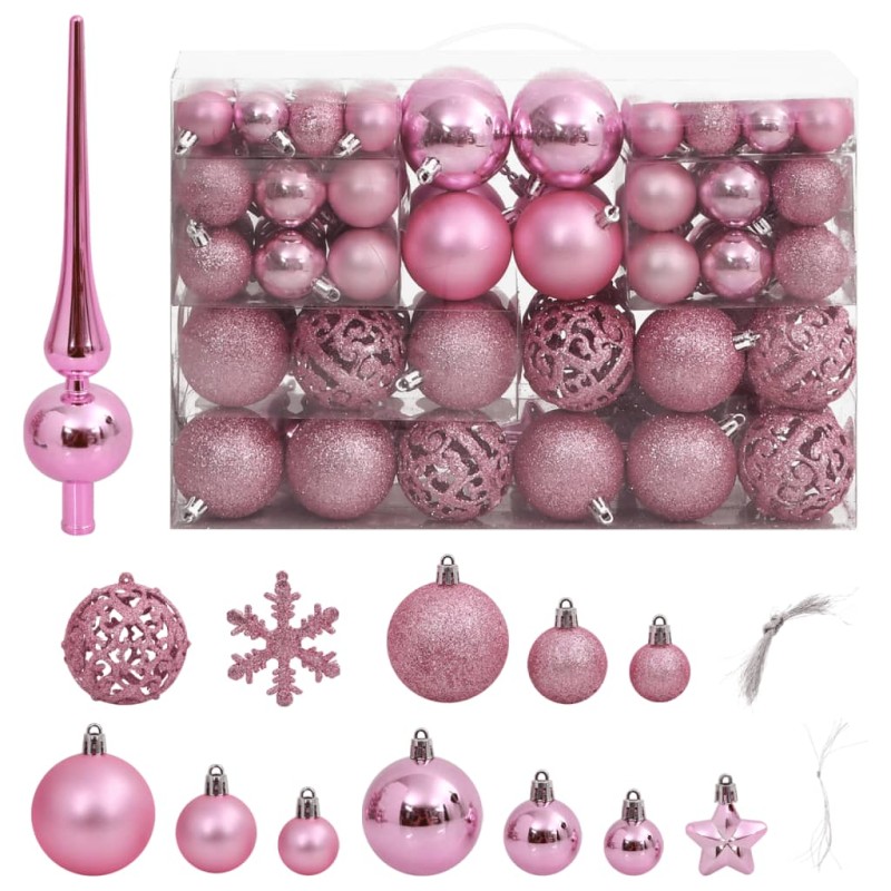 vidaXL 111-tlg. Weihnachtskugel-Set Rosa Polystyrol vidaXL 111-tlg. Weihnachtskugel-Set Rosa Polystyrol