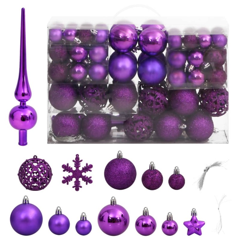 vidaXL 111-tlg. Weihnachtskugel-Set Lila Polystyrol vidaXL 111-tlg. Weihnachtskugel-Set Lila Polystyrol