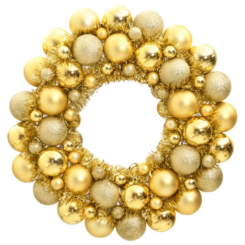 vidaXL Weihnachtskranz Golden 45 cm Polystyrol vidaXL Weihnachtskranz Golden 45 cm Polystyrol