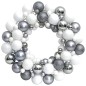 vidaXL Weihnachtskranz Weiß und Grau 45 cm Polystyrol vidaXL Weihnachtskranz Weiß und Grau 45 cm Polystyrol