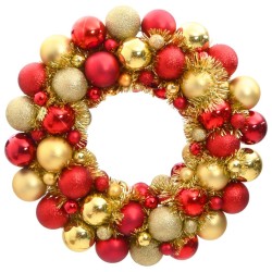 vidaXL Weihnachtskranz Rot und Golden 45 cm Polystyrol