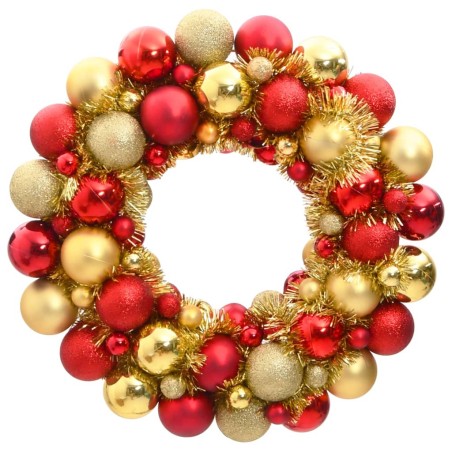 vidaXL Weihnachtskranz Rot und Golden 45 cm Polystyrol