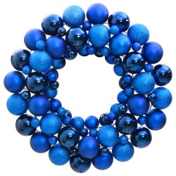 vidaXL Weihnachtskranz Blau 45 cm Polystyrol