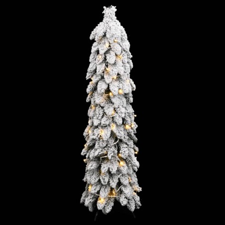 vidaXL Künstlicher Weihnachtsbaum mit 60 LEDs Beschneit 120 cm