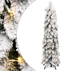 vidaXL Künstlicher Weihnachtsbaum mit 80 LEDs Beschneit 150 cm