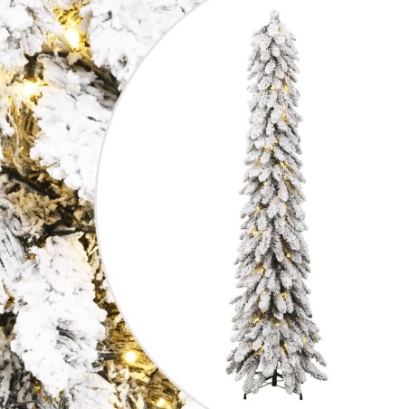 vidaXL Künstlicher Weihnachtsbaum mit 130 LEDs Beschneit 210 cm