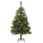 vidaXL Künstlicher Weihnachtsbaum Klappbar mit Zapfen 120 cm vidaXL Künstlicher Weihnachtsbaum Klappbar mit Zapfen 120 cm