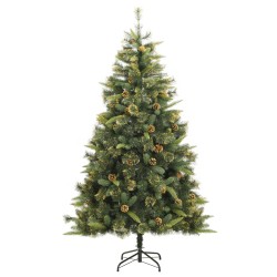vidaXL Künstlicher Weihnachtsbaum Klappbar mit Zapfen 180 cm