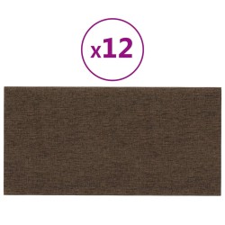 vidaXL Wandpaneele 12 Stk. Braun 30x15 cm Stoff 0,54 m²