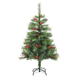 vidaXL Künstlicher Weihnachtsbaum Klappbar mit Zapfen & Beeren 120 cm
