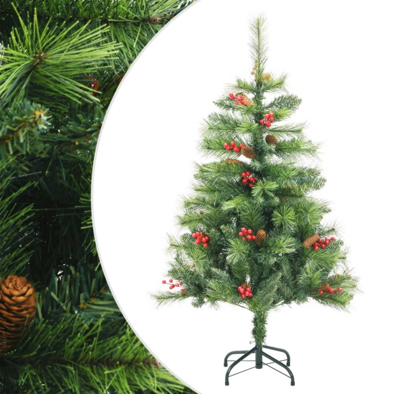 vidaXL Künstlicher Weihnachtsbaum Klappbar mit Zapfen & Beeren 150 cm vidaXL Künstlicher Weihnachtsbaum Klappbar mit Zapfen & Beeren 150 cm
