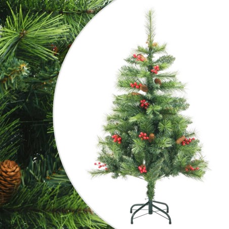 vidaXL Künstlicher Weihnachtsbaum Klappbar mit Zapfen & Beeren 150 cm