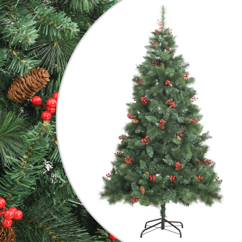 vidaXL Künstlicher Weihnachtsbaum Klappbar mit Zapfen & Beeren 240 cm vidaXL Künstlicher Weihnachtsbaum Klappbar mit Zapfen & Beeren 240 cm