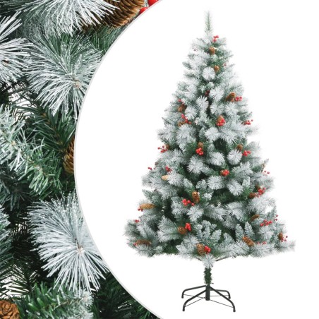 vidaXL Künstlicher Weihnachtsbaum Klappbar mit Zapfen & Beeren 210 cm