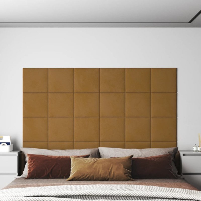 Wandpaneele 12 Stk. Braun 30x30 cm Samt 1,08 m² Wandpaneele 12 Stk. Braun 30x30 cm Samt 1,08 m²
