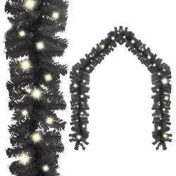 vidaXL Weihnachtsgirlande mit LED 5 m Schwarz