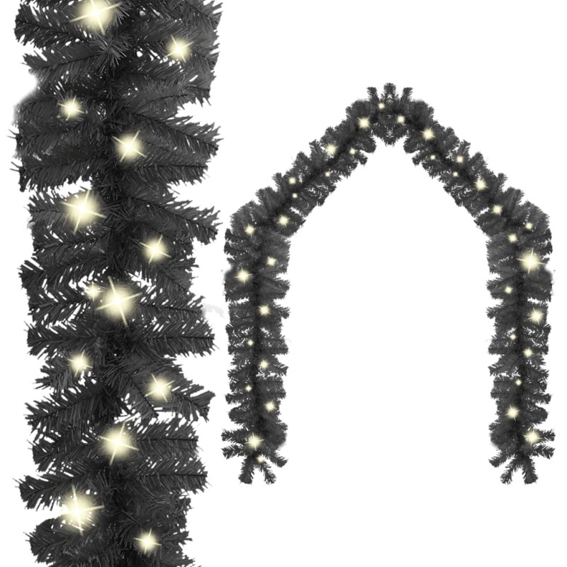 vidaXL Weihnachtsgirlande mit LED 5 m Schwarz vidaXL Weihnachtsgirlande mit LED 5 m Schwarz