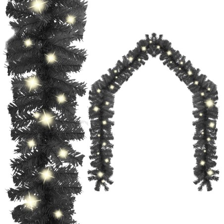 vidaXL Weihnachtsgirlande mit LED 5 m Schwarz