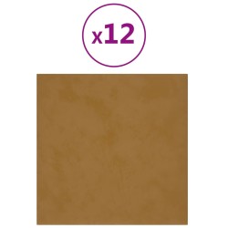 Wandpaneele 12 Stk. Braun 30x30 cm Samt 1,08 m²