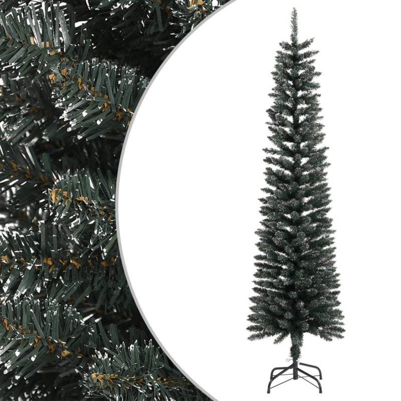 vidaXL Künstlicher Weihnachtsbaum mit Ständer Schlank Grün 180 cm PVC vidaXL Künstlicher Weihnachtsbaum mit Ständer Schlank Grün 180 cm PVC