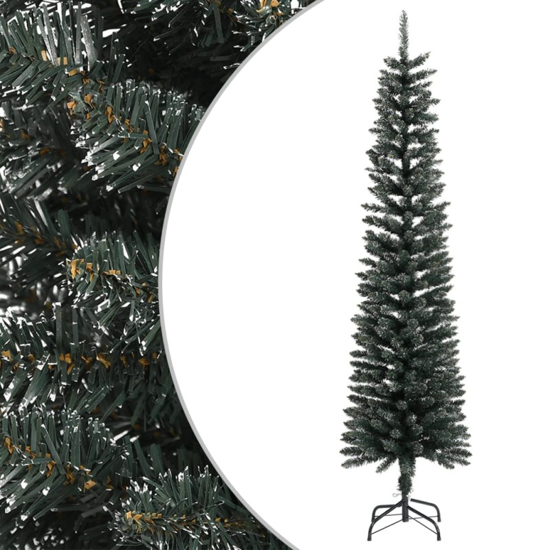 vidaXL Künstlicher Weihnachtsbaum mit Ständer Schlank Grün 210 cm PVC vidaXL Künstlicher Weihnachtsbaum mit Ständer Schlank Grün 210 cm PVC