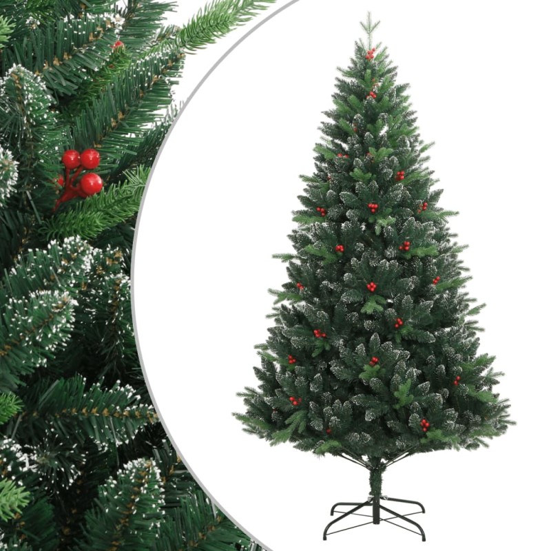vidaXL Künstlicher Weihnachtsbaum Klappbar mit Roten Beeren 150 cm vidaXL Künstlicher Weihnachtsbaum Klappbar mit Roten Beeren 150 cm