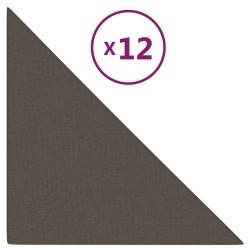 Wandpaneele 12 Stk. Taupe 30x30 cm Stoff 0,54 m²