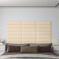 Wandpaneele 12 Stk. Creme 60x15 cm Stoff 1,08 m² Wandpaneele 12 Stk. Creme 60x15 cm Stoff 1,08 m²
