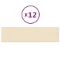 Wandpaneele 12 Stk. Creme 60x15 cm Stoff 1,08 m² Wandpaneele 12 Stk. Creme 60x15 cm Stoff 1,08 m²
