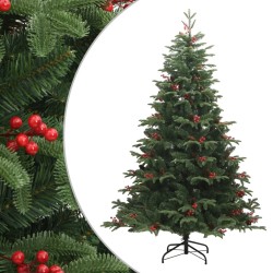 vidaXL Künstlicher Weihnachtsbaum Klappbar mit Zapfen & Beeren 180 cm