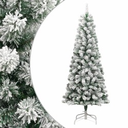 vidaXL Künstlicher Weihnachtsbaum Klappbar Beschneit 210 cm