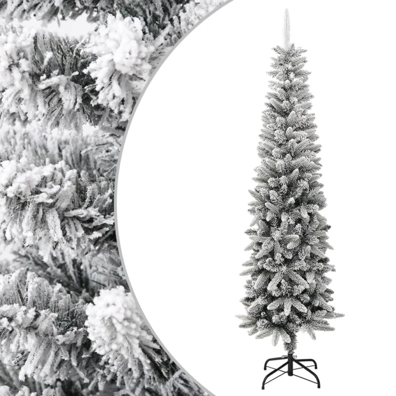 vidaXL Künstlicher Weihnachtsbaum Beschneit Schlank 240 cm PVC&PE vidaXL Künstlicher Weihnachtsbaum Beschneit Schlank 240 cm PVC&PE
