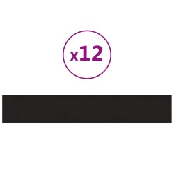 Wandpaneele 12 Stk. Schwarz 90x15 cm Samt 1,62 m²