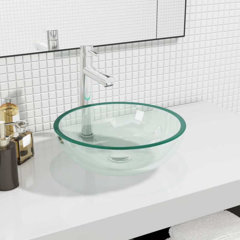 vidaXL Waschbecken Hartglas 35x12 cm Transparent vidaXL Waschbecken Hartglas 35x12 cm Transparent