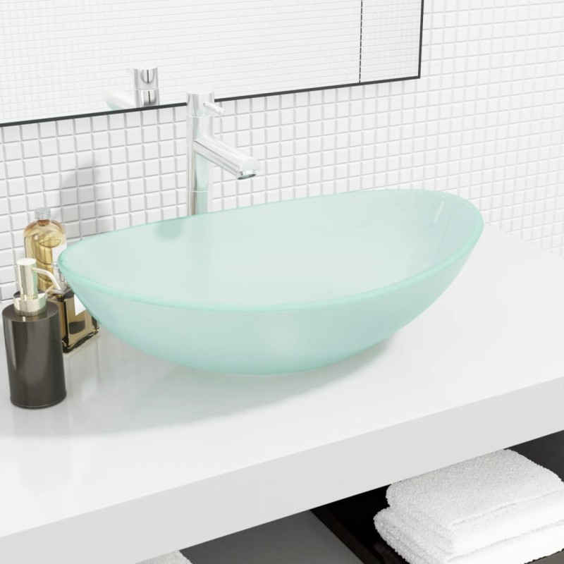 vidaXL Waschbecken Hartglas 54,5x35x15,5 cm Matt vidaXL Waschbecken Hartglas 54,5x35x15,5 cm Matt