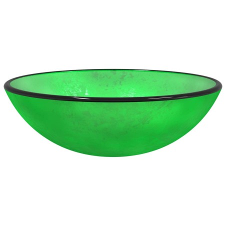 vidaXL Waschbecken Hartglas 42x14 cm Grün
