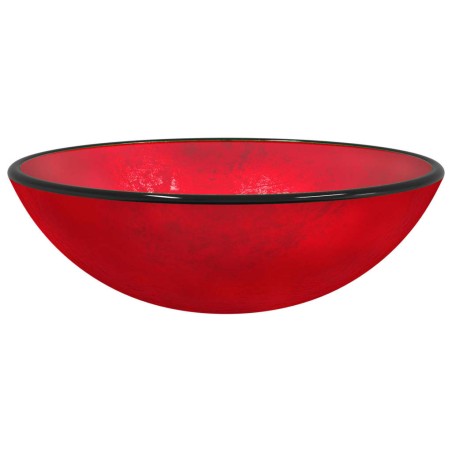 vidaXL Waschbecken Hartglas 42x14 cm Rot