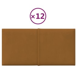 Wandpaneele 12 Stk. Braun 30x15 cm Samt 0,54 m²