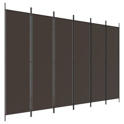 vidaXL 6-tlg. Paravent Braun 300x200 cm Stoff