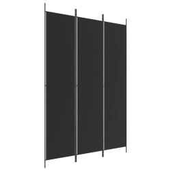 vidaXL 3-tlg. Paravent Schwarz 150x220 cm Stoff