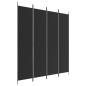 vidaXL 4-tlg. Paravent Schwarz 200x220 cm Stoff vidaXL 4-tlg. Paravent Schwarz 200x220 cm Stoff