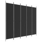 vidaXL 5-tlg. Paravent Schwarz 250x220 cm Stoff vidaXL 5-tlg. Paravent Schwarz 250x220 cm Stoff