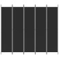 vidaXL 5-tlg. Paravent Schwarz 250x220 cm Stoff vidaXL 5-tlg. Paravent Schwarz 250x220 cm Stoff