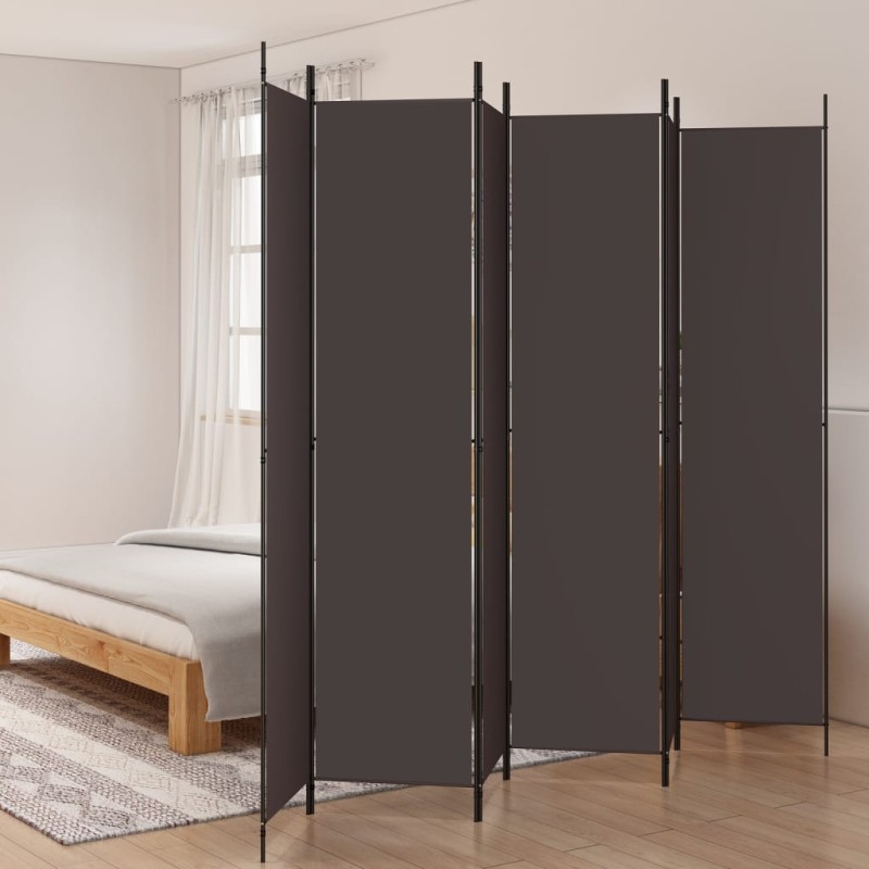 vidaXL 6-tlg. Paravent Braun 300x220 cm Stoff vidaXL 6-tlg. Paravent Braun 300x220 cm Stoff