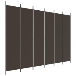 vidaXL 6-tlg. Paravent Braun 300x220 cm Stoff