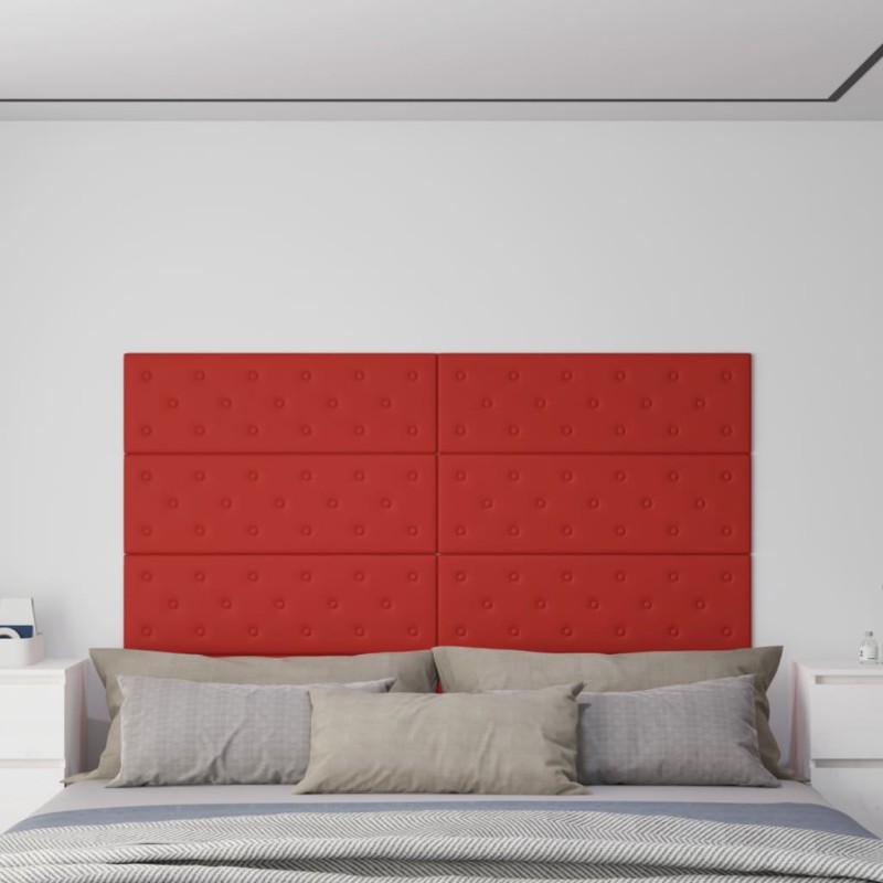 Wandpaneele 12 Stk. Weinrot 90x30 cm Kunstleder 3,24 m² Wandpaneele 12 Stk. Weinrot 90x30 cm Kunstleder 3,24 m²