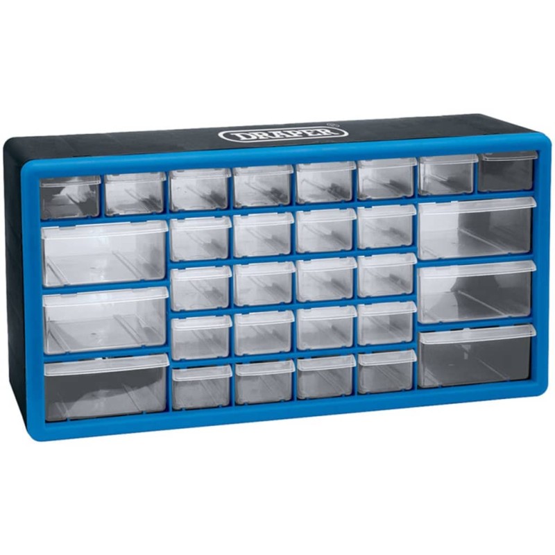 Draper Tools Schubkasten mit 30 Fächern Blau 12015 Draper Tools Schubkasten mit 30 Fächern Blau 12015