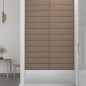 Wandpaneele 12 Stk. Cappuccino-Braun 60x15cm Kunstleder 1,08 m² Wandpaneele 12 Stk. Cappuccino-Braun 60x15cm Kunstleder 1,08 m²