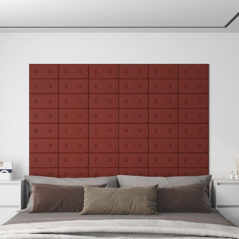 Wandpaneele 12 Stk. Weinrot 30x15 cm Kunstleder 0,54 m² Wandpaneele 12 Stk. Weinrot 30x15 cm Kunstleder 0,54 m²
